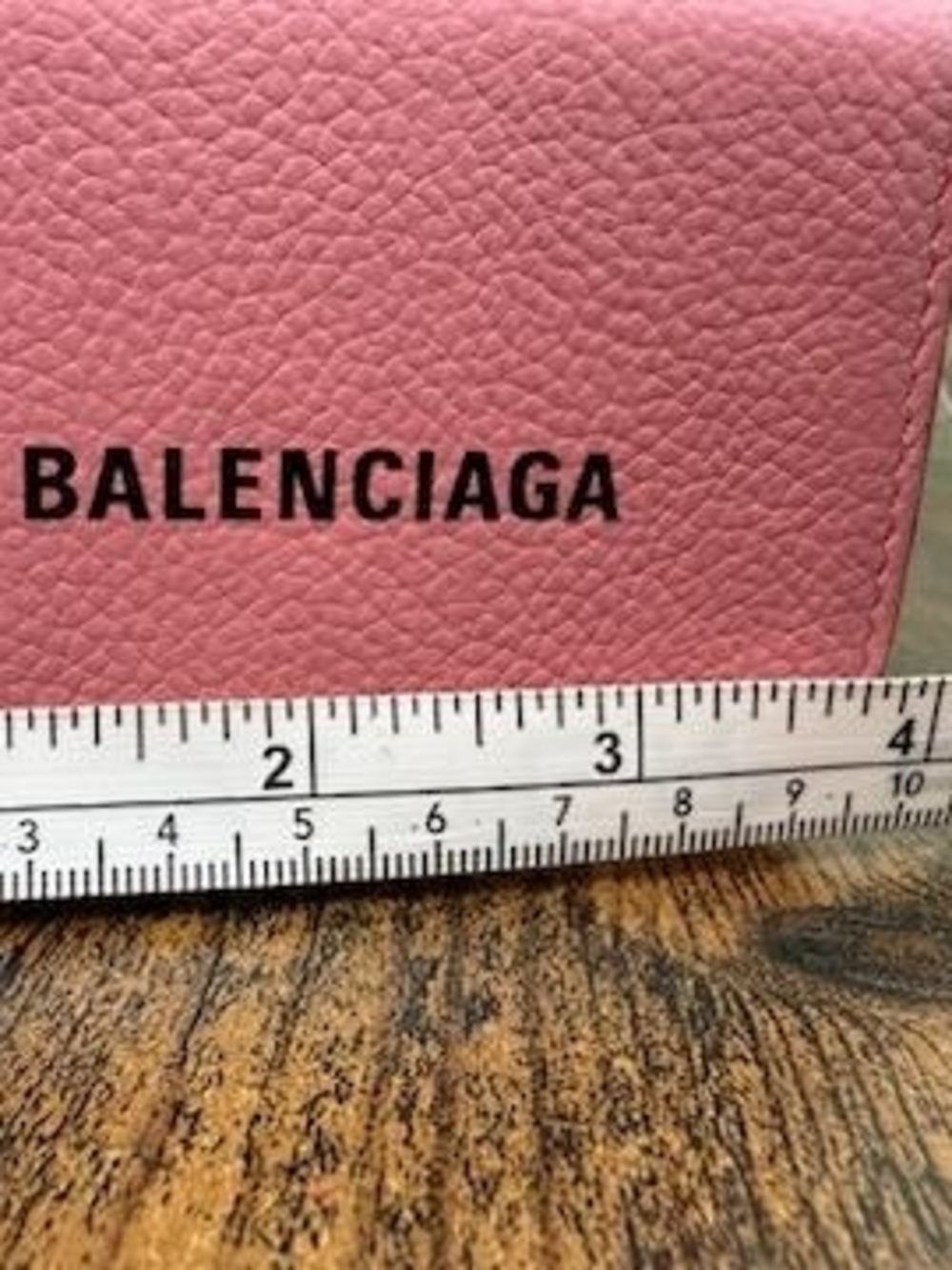 Balenciaga Pink Pebbled Leather Wallet - Picture 5 of 12